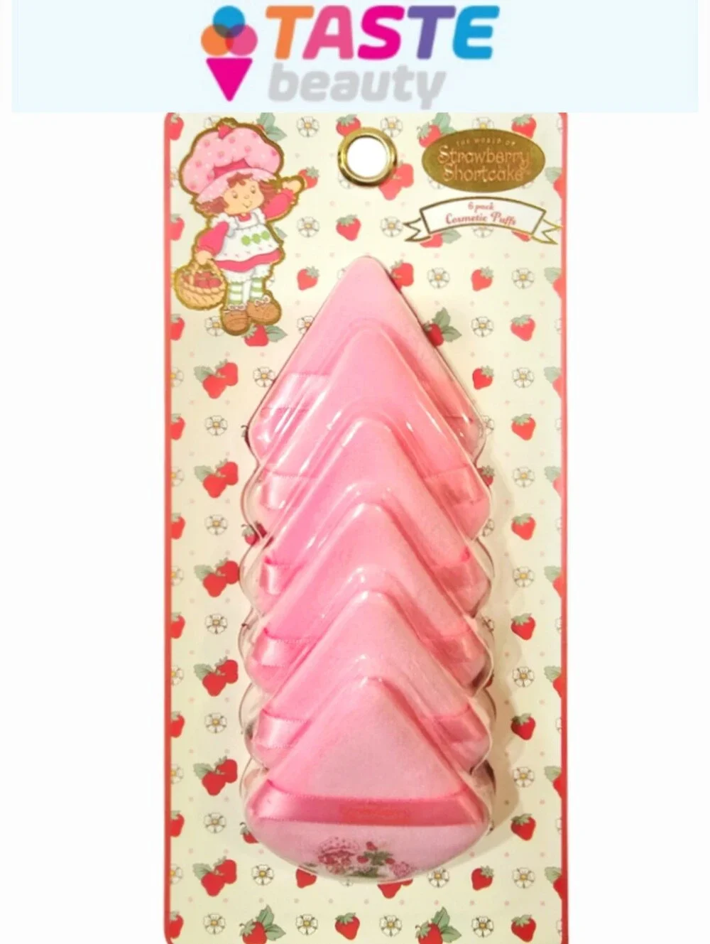Taste Beauty X Strawberry Shortcake Pink Triangle Cosmetic Puffs - Set of 6